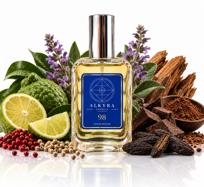 Perfume equivalente a Bad Boy Carolina Herrera (ámbar) - REF. 98 | Alkyra Esencia